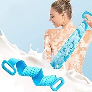 VAVSU Silicone Back Scrubber Bath Brush Washer For Dead Skin Removal Mens Womens Double Side Brush Belt For Shower…