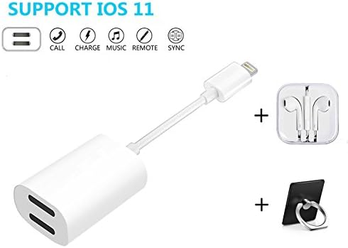 iPhone 7 Dual Lightning Adapter &amp; Splitter,ZHUIMENG(2017 New Technology) Headphone Audio and Charge Adapter for iPhone 7,SUPPORT iOS 11,Music Control, Charger and Phone Communication.