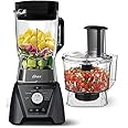Oster Blender and Food Processor Combo with 3 Settings for Smoothies, Shakes, and Food Chopping - 3 Speed Texture Select Settings Pro Blender with Tritan Jar Attachment - Metallic Gray