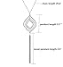 YOUMI Long Necklace for Women Layered Rhombus Leaf Drop Tassel Pendant Necklace Y Lariat Sweater Necklace(Silver)