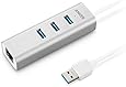 Anker 3-Port USB 3.0 Aluminum Portable Data Hub with Gigabit Ethernet Port Network Adapter for Mac, PC, USB Flash Drives and Other Devices