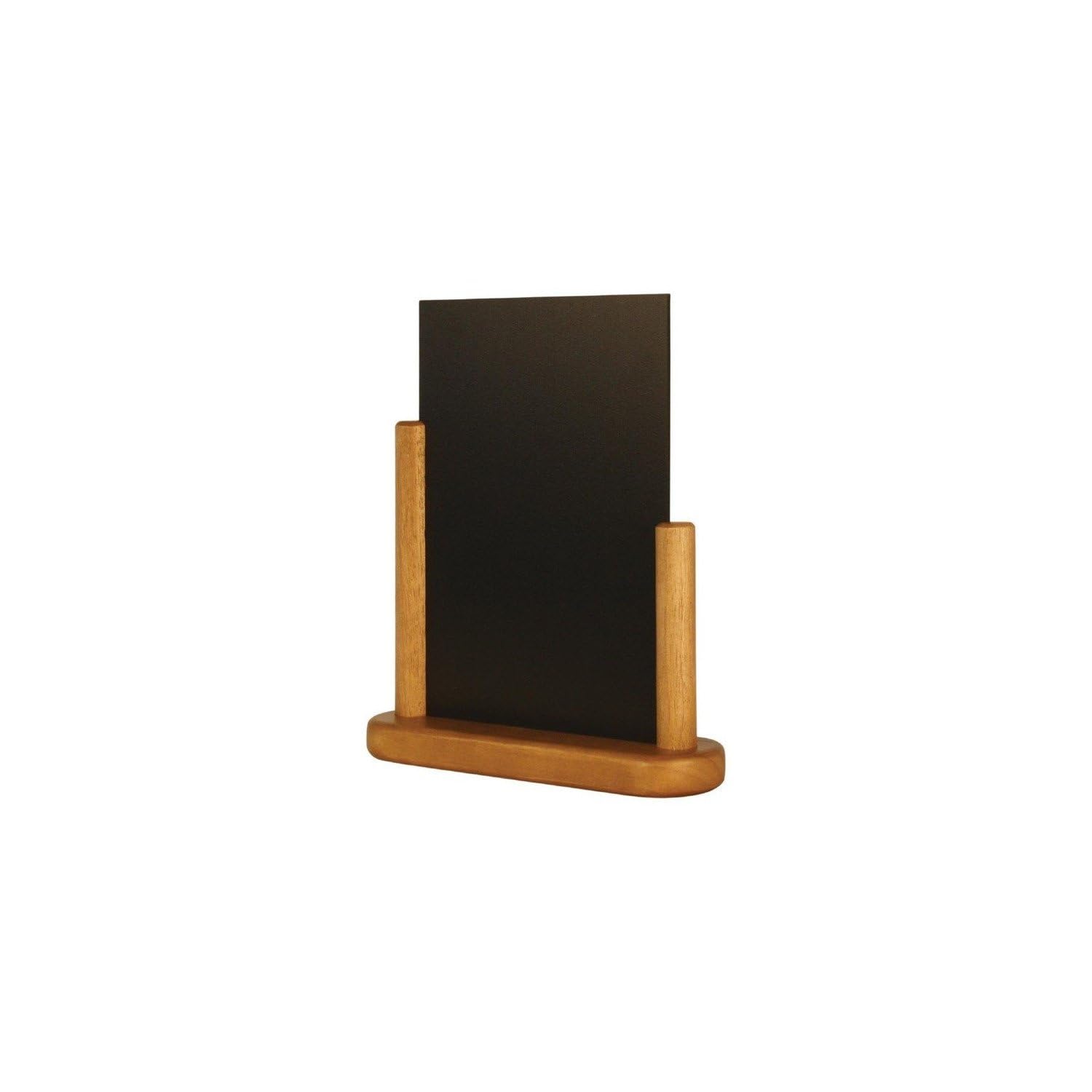 Securit 15 x 21cm Lacquered Finish Elegant Medium Table Top Menu Chalk Board - Teak