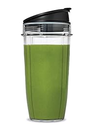 Dos 24 oz. Tritan Nutri Ninja tazas con dos tapas beber y sellar (XSK2424)