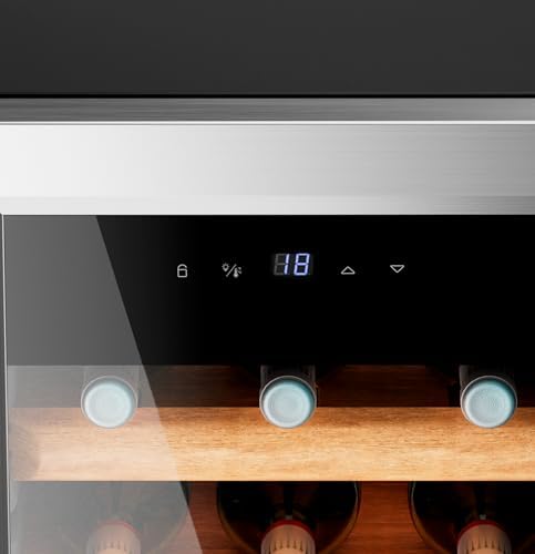 VT15 Inox Wine Cooler – Refrigerador de vinho de 15 garrafas, pequeno refrigerador de vinho em aço inoxidável, frigorífico silencioso para vinho, mini-minibar frigorífico e suporte vertical para garrafas