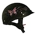 VCAN V531 Cruiser Intricate Butterfly Flat Black Small Half Helmet