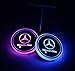2pcs LED Car Cup Holder Lights for Mercedes-Benz, 7 Colors Changing USB Charging Mat Luminescent Cup Pad, LED Interior Atmosphere Lamp