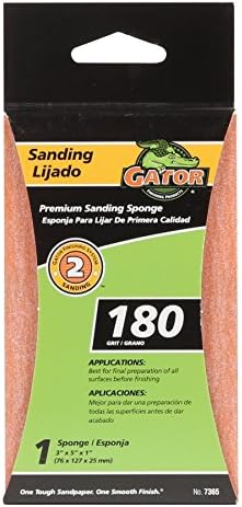 7365 180 Grit Aluminum Oxide Sanding Sponges (1 Pack), 3" x 5" x 1"