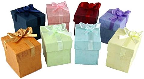 72 Pieces Jewelry Ring Boxes Bow Tie Satin Ribbon and Bow Bowtie Gift Box