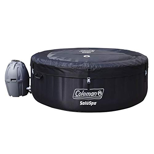 Coleman SaluSpa Portable 4 Person Outdoor Inflatable Hot Tub Spa w/ Pump, Black