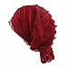 Ever Fairy 3 Colors Pack Chemo Cancer Head Scarf Hat Cap Ethnic Cloth Print Turban Headwear Women Women's Ruffle Beanie Scarf