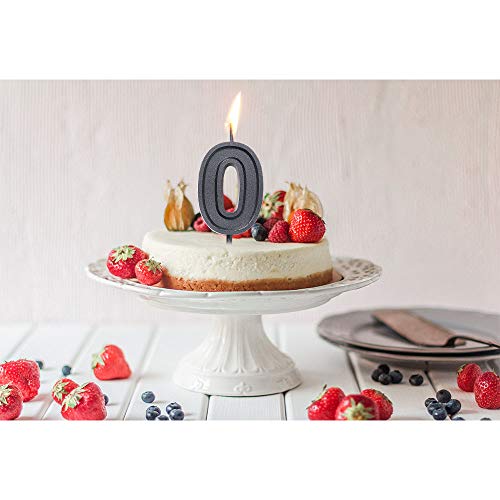 URAQT Birthday Candles Numbers, Black Glitter Birthday Numeral Candles for Birthdays, Weddings, Reunions, Theme Party, Number 2 - Thumbnail 3