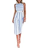 VintageRose Women's Stripe High Waist Wide Leg Long Pants Jumpsuits Rompers