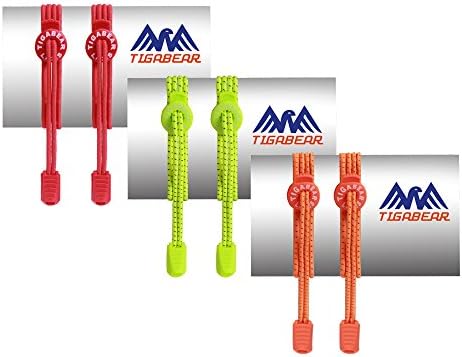 3 Pairs No Tie Shoelaces - Elastic and Reflective Laces with Lock for Athletes, Adults and Kids