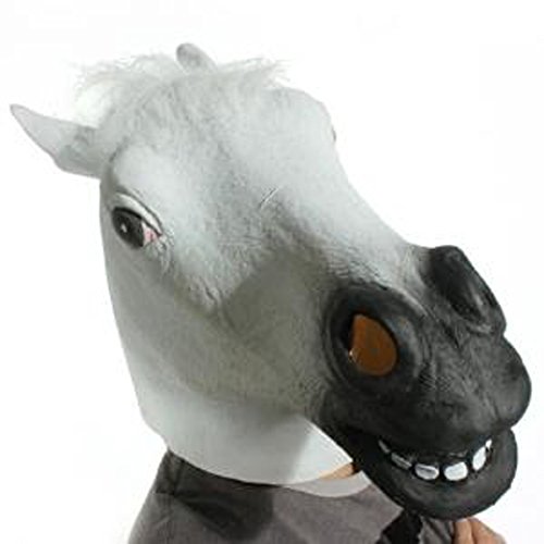 Horror Scary White Horse Head Mask For Halloween Cosplay Costume Party