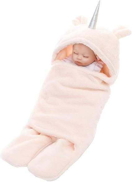 Wetry Licorne Bebe Gigoteuse Emmaillotage Naissance Fille Garcon Couverture Enveloppante Epais Avec Capuche Nid D Ange Chaud En Velours Corail Nouveau Ne Gigoteuse Pieds Separes Turbulette Bebe Beige Amazon Fr Cuisine Maison