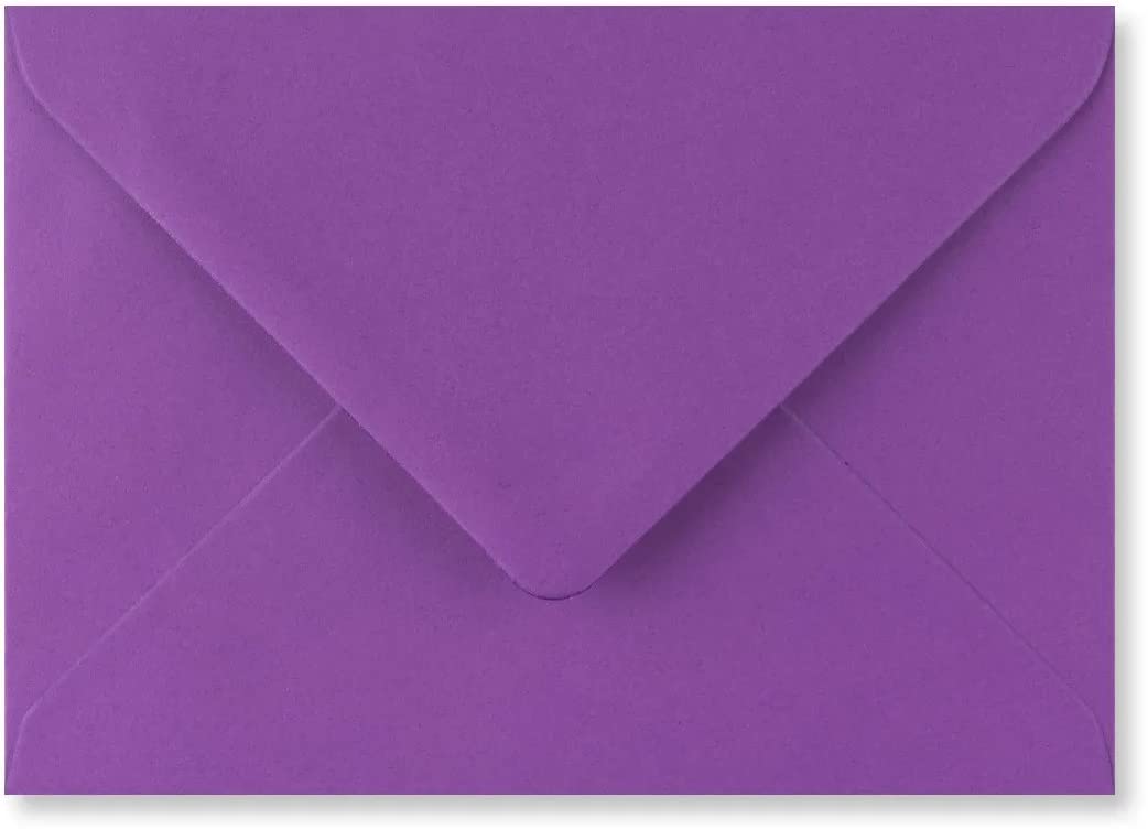 C6 Coloured envelopes for A6 Greeting Cards Wedding Invitation Crafts 114x162mm - Pack of 15 envelopes (Bright Purple) — image 1