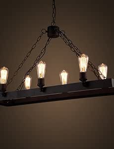 WXD - Lámpara de araña rústica para salón, dormitorio, comedor, estudio