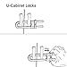 Sliding Child Safety Cabinet Locks, U Shaped Baby Proof Cupboard Kitchen Lock, Childproof Cabinet Latch Kid Safety for Knobs and Handles Home Furniture Door Leedemore, Pack of 5