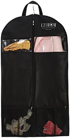 Ezihom 54" Garment Bags for Suit & Dress Storage with 3 Small Pockets for Accessories
