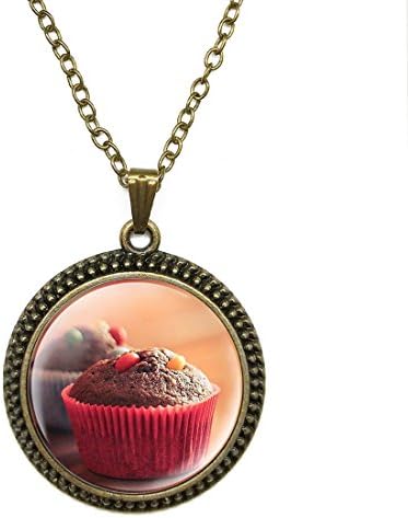 Glass Dome Cabochon Necklace Pendants Sweet Candy Cupcake Photo Gemstone Fashion Jewelry for men women