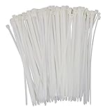Heavy Duty Zip Ties UV Resistant White 8 Inch Wide 4.8mm Nylon Self-locking Cable Ties 100Pack Office Organizer Garden Ties
