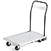 Goplus Folding Aluminum Platform Truck, 440 Lbs Moving Platform Dolly Push Cart with Swivel Wheels and Non-Slip Platform Surface, Rolling Flatbed Hand Truck