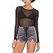 May&Maya Women's Long Sleeve Pure Mesh Blouse