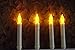 LED-Magic(TM) Set of 12 Flameless Ivory Mini Wax Dipped Flickering Amber LED Battery Timer Taper Candles