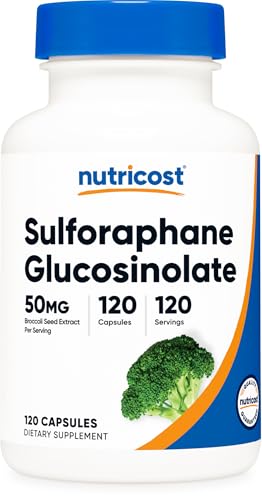 Nutricost Sulforaphane Glucosinolate (SGS) (120 Capsules) - 50 mg Broccoli Seed Extract Per Serving