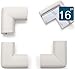 Roving Cove HeftyFit Corner Protector for Baby (16 Large Corners), Heavy-Duty Soft Rubber Foam Furniture Corner Bumper Guards, 3M Adhesive Pre-Taped, Oyster White (Off White)
