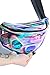 Amily Hologram Laser Leather Fanny Pack Bag Iridescent Bum Bag Purse for Raves and Festivals Iridescent