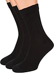 Air Dress Socks – 3 pack European Organic Cotton Black Socks – Top Relaxed Grip (Black, M)