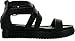 Women Leatherette Open Toe Strappy Flatform Flat Sandal CC58 - Black Leatherette