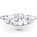 YALONG 40 Ounce Large Porcelain Deep Salad Bowl Set of 4 - Serving Soup, Pasta, Cereal, Noodle, Stackable Pho With Feather Pattern, 8 Inches Ramen for Kitchen - Microwave & Dishwasher Safe