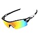OBERLY S01 Polarized Sports Sunglasses with 4 Interchangeable Lenses for Men Women Cycling Baseball Golf Fishing Driving Glasses