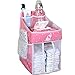 CRADLE STAR Hanging Diaper Caddy Organizer - Baby Shower Gifts for Changing Table - Hold 50+ Diapers - Nursery Baby Essentials for Newborn - Pink - 17x9x9 inches
