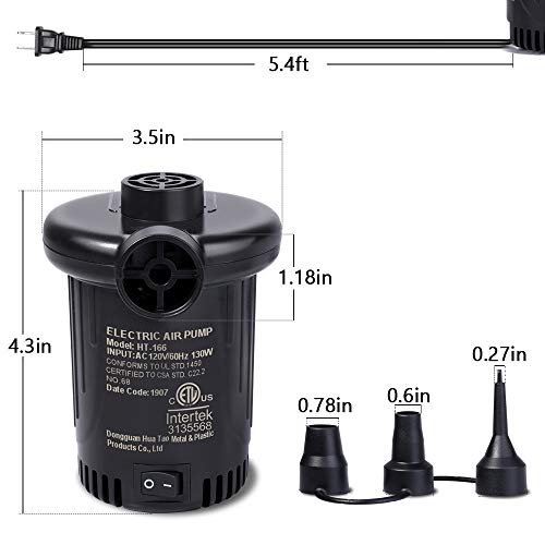 DEEPLEE Electric Air Pump for Inflatables, Air Mattress Pump QuickFill