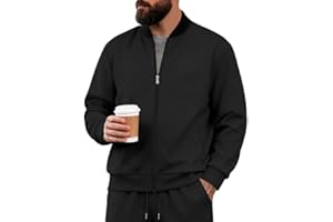 Men's Full Zip Bomber Jacket Lightweight Flight Jackets Casual Loose Sportswear Jacket Coats with Pockets