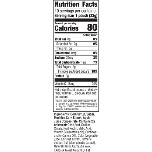 BLUEY FRUIT FLAVORED SNACKS, FAT FREE AND GLUTEN FREE SNACKS, 8 OZ (10 POUCHES)