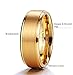 King Will Glory Womens Mens 8mm Matte Brushed Tungsten Carbide Ring 14K Yellow Gold Wedding Band Comfort Fit