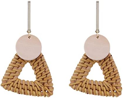Earring,Hengzi Bohemian Style Rattan Acetate Board Geometric Irregular Earrings Ladies Jewelry