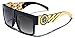 Kleo Flat Top Gold Chain Link Hip Hop Rapper Aviator Celebrity Sunglasses