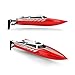 FunTech Radio Controlled 2.4GHz High Speed 18 MPH Electric RC Boat for Pools Bathtubs Lakes, Red - Best Gifts for Kids and Adults