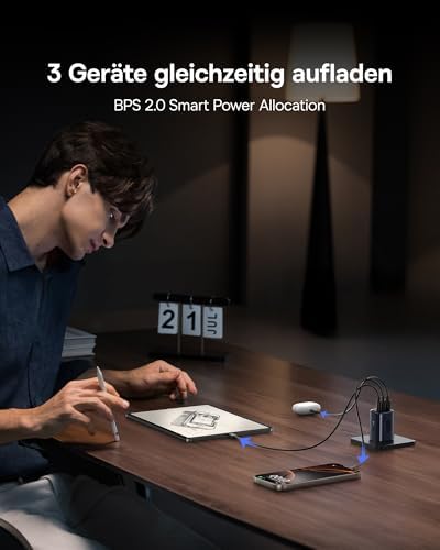 Picogo USB C Ladegerät 67W, Mini 3-Ports USB C Netzteil, PD Ladegerät mit PPS, GaN Schnellladegerät kompatibel mit iPhone 17/16/15/14 Air Pro Max, MacBook Pro/Air, iPad, Laptop,Galaxy S25