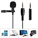 Lavalier Lapel Microphone,Omnidirectional Condenser Microphone Recording Clip-On for Computer PC Macbook iPhone iPod iPad Samsung All Smartphones,Perfect for Interviews,Skype,Audio Video Recording