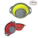 KitchenHero Colander Set - 3 Collapsible Colanders Strainers Set By Comfify, Food-Grade Silicone Fruit Vegetable Baskets Folding Strainers Dishwasher Safe,3 Pack (2 Red 9.7 inches+1 Green 11.5 inches)