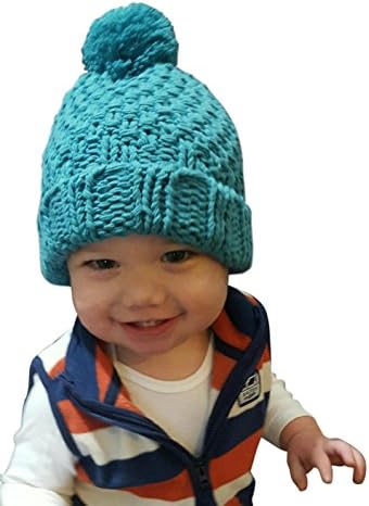 Alpine Tots Cute Cotton Baby Beanie Warm Crochet Winter Infant Toddler Hat Children's 4 Colors (Charcoal)