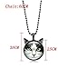 ISAACSONG.DESIGN I's Vintage Steampunk Style Lucky Cat Kitty Glass Pendant Necklace For Women Holiday Gifts (Black Cat)