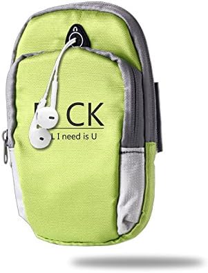 Nkjisa Adult Fck All I Need Is You New Style Sporting Arm Band For Cell Phones KellyGreen