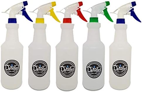 DetailedOnline 5 x Elite Trigger Spray Bottles 946ml, Chemical Resistant Pro Markings, Ratios